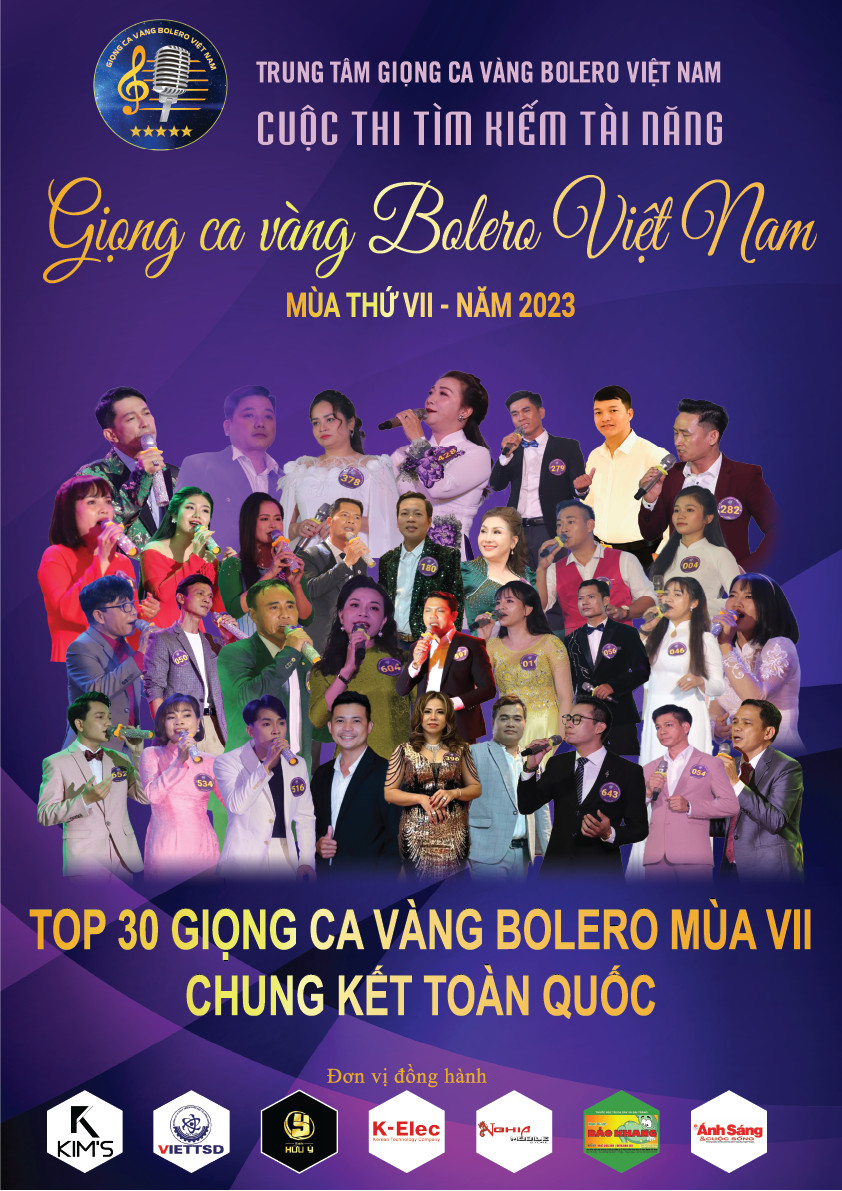 Công bố Top 30 Vòng Chung kết Giọng ca vàng Bolero Việt Nam mùa 7