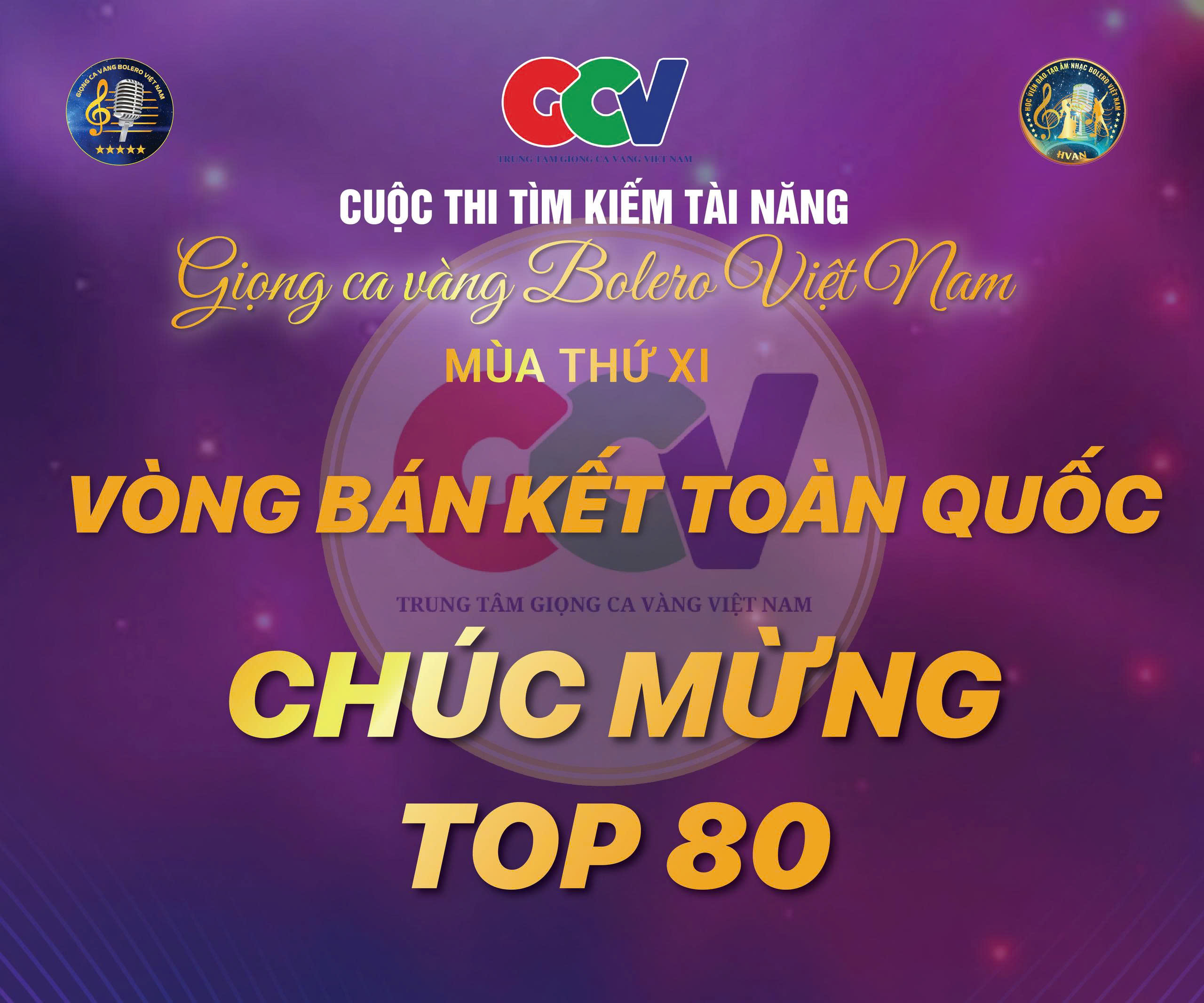 Lộ diện Top 80 Vòng Bán kết Giọng ca vàng Bolero mùa thứ XI